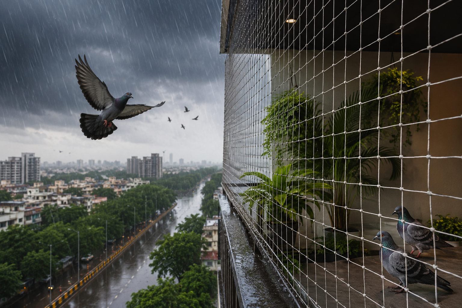 Why Bird Netting Becomes More Important During Monsoon Season In Ahmedabad?